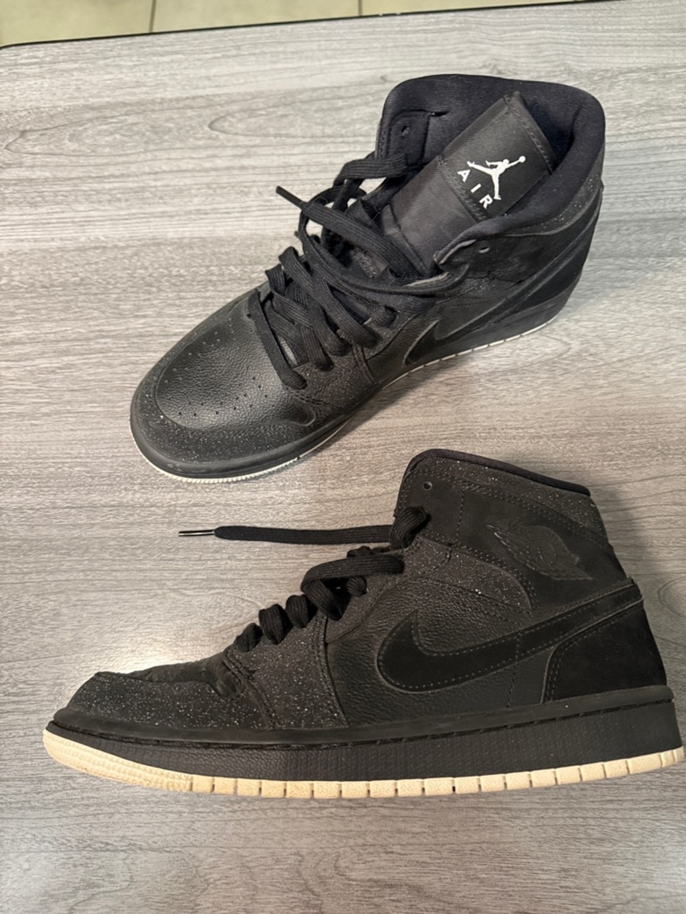 Nike Air Jordan Black High-Top Sneakers with Ivory Outsole